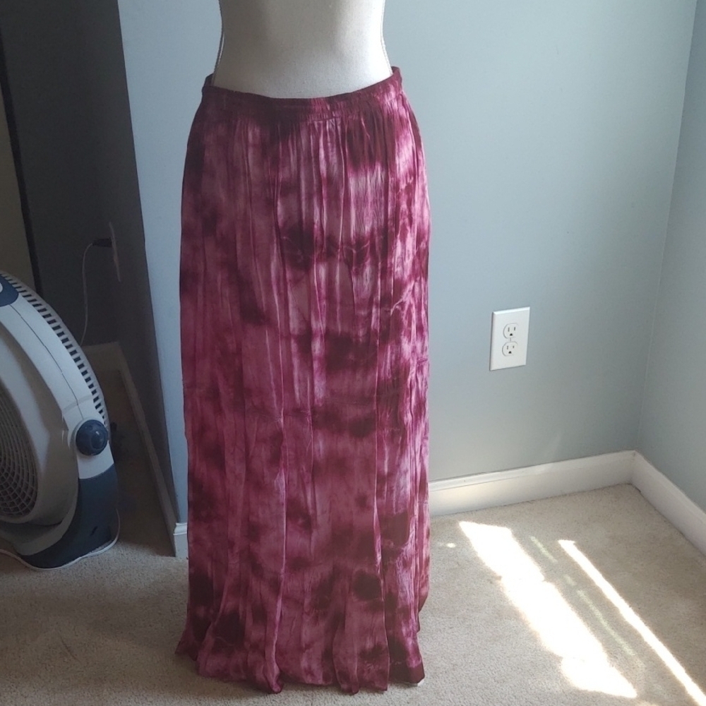 Boho tie-Dye purple Maxi Skirt - Picture 3 of 4